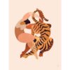 art print of a women yin yang style with a tiger.