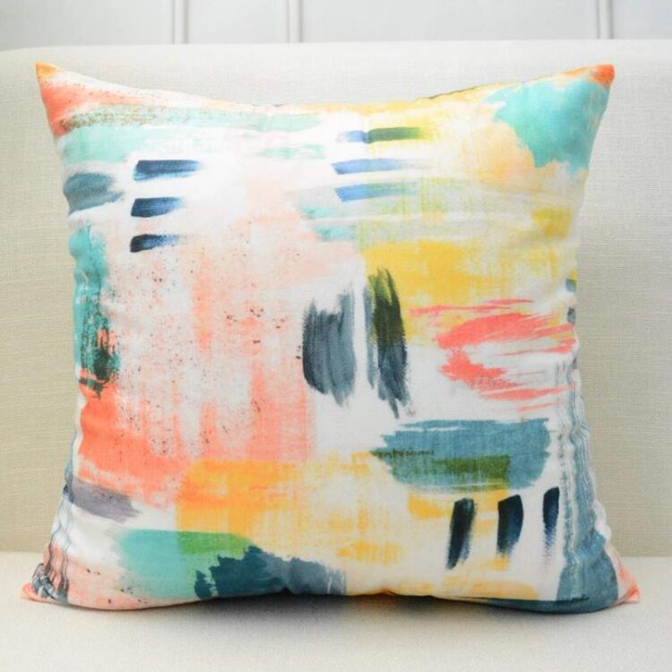 Pillow: Bright Brush Strokes (Cover or Complete | 18"x18")