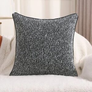 Pillow Cover: Black & White Textured Mix 1 (18"x18")