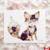 an art print of a fox made from pressed florals.