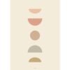 art print of moon phases in pastel shades.