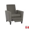 Medium grey fabric recliner with a boxy shape.