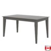 Dining table with tapered leg. Solid birch in dark brown stain.